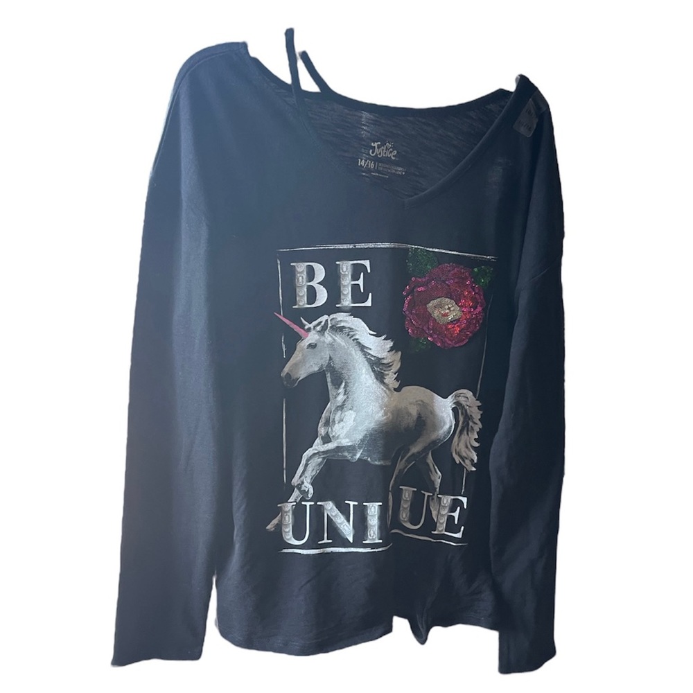 Justice long sleeve unicorn